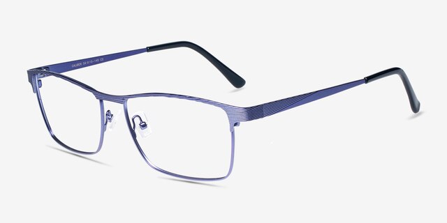 Caliber Blue MetalEyeglass Frames from EyeBuyDirect, Angle View