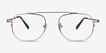 Cordon Matte Silver MetalEyeglass Frames from EyeBuyDirect, Front View