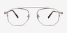 Cordon Matte Silver MetalEyeglass Frames from EyeBuyDirect, Front View