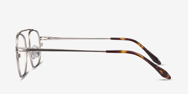 Cordon Matte Silver MetalEyeglass Frames from EyeBuyDirect, Side View