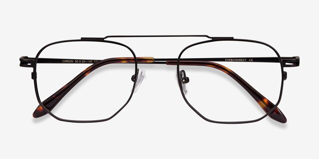 Cordon Black MetalEyeglass Frames from EyeBuyDirect, Closed View