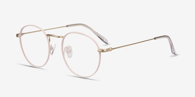 Wistful Matte Pink MetalEyeglass Frames from EyeBuyDirect, Angle View
