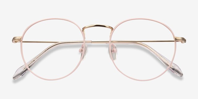 Wistful Matte Pink MetalEyeglass Frames from EyeBuyDirect, Closed View