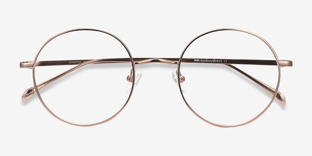 Synapse Rose Gold MetalEyeglass Frames from EyeBuyDirect, Closed View