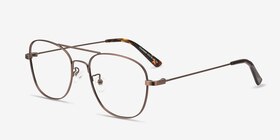 Courser Café Métal Montures de lunettes de vue d'EyeBuyDirect, Vue d'Angle