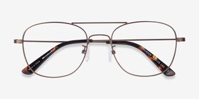 Courser Café Métal Montures de lunettes de vue d'EyeBuyDirect, Vue Rapprochée