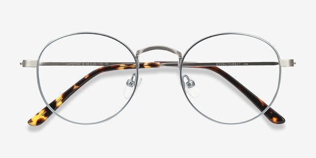 Cupertino Frost Blue MetalEyeglass Frames from EyeBuyDirect, Closed View