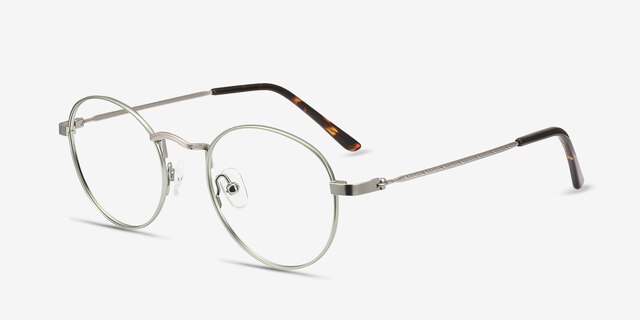 Cupertino Pistachio Green MetalEyeglass Frames from EyeBuyDirect, Angle View