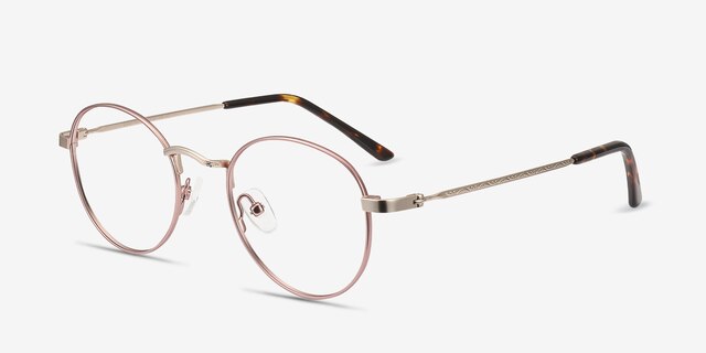 Cupertino Victorian Pink MetalEyeglass Frames from EyeBuyDirect, Angle View