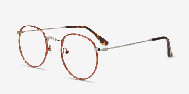 Daydream Cinnamon Red MetalEyeglass Frames from EyeBuyDirect, Angle View