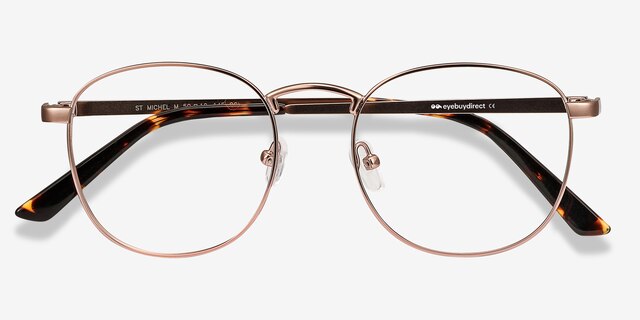St Michel Rose Gold MetalEyeglass Frames from EyeBuyDirect, Closed View