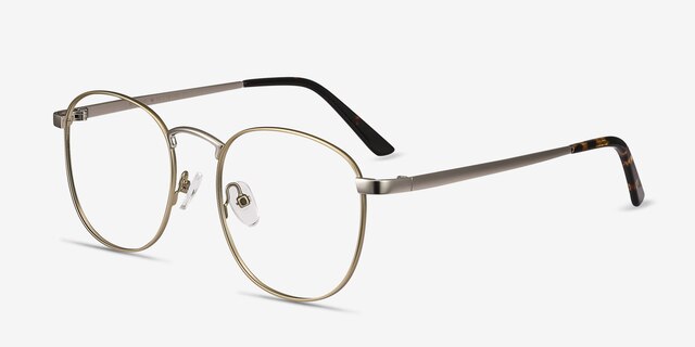 St Michel Starlight Yellow MetalEyeglass Frames from EyeBuyDirect, Angle View