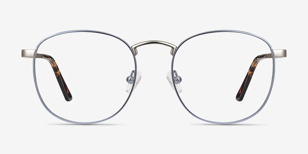 St Michel Frost Blue Metal Eyeglass Frames