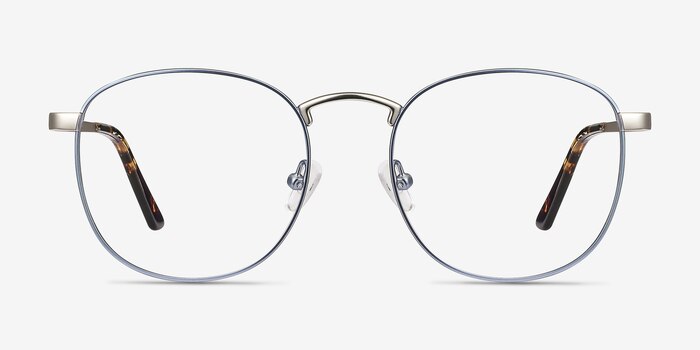 St Michel Frost Blue Metal Eyeglass Frames from EyeBuyDirect
