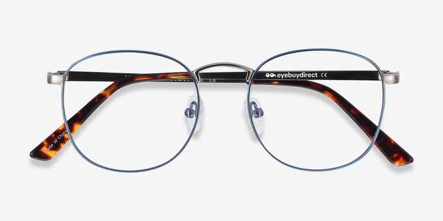 St Michel Frost Blue MétalMontures de lunettes de vue d'EyeBuyDirect, Vue Rapprochée