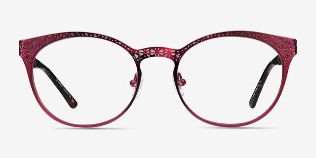 Lattice Red Purple MetalEyeglass Frames from EyeBuyDirect, Front View