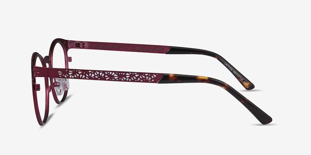 Lattice Red Purple MetalEyeglass Frames from EyeBuyDirect, Side View
