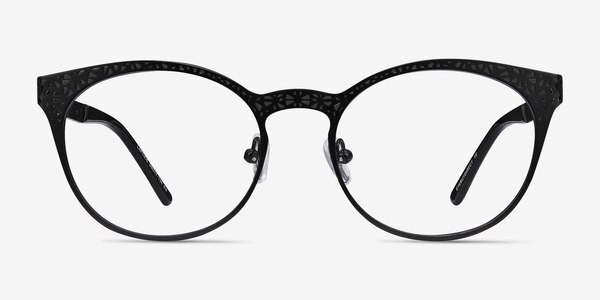 Lattice Black Metal Eyeglass Frames