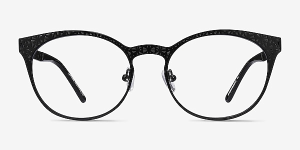 Lattice Black Metal Eyeglass Frames