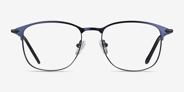 Cella Navy MetalEyeglass Frames from EyeBuyDirect, Front View