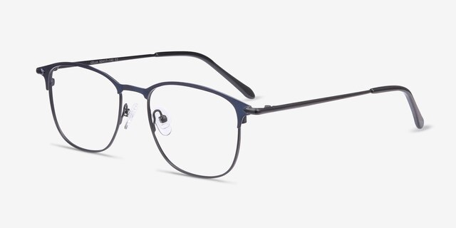 Cella Navy MetalEyeglass Frames from EyeBuyDirect, Angle View