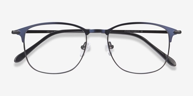Cella Navy MetalEyeglass Frames from EyeBuyDirect, Closed View