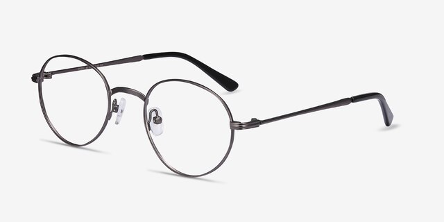Izabel Gunmetal MetalEyeglass Frames from EyeBuyDirect, Angle View