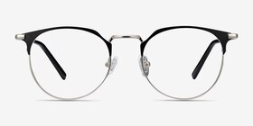 Veronica Round Black Silver Glasses for Women | Eyebuydirect