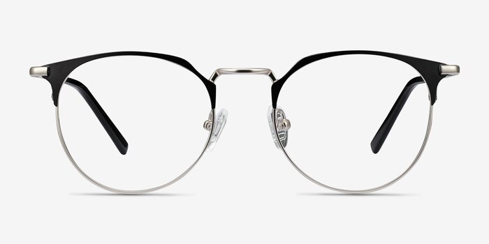 Veronica Black Silver Métal Montures de lunettes de vue d'EyeBuyDirect