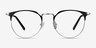 Veronica Black Silver MetalEyeglass Frames from EyeBuyDirect, Front View