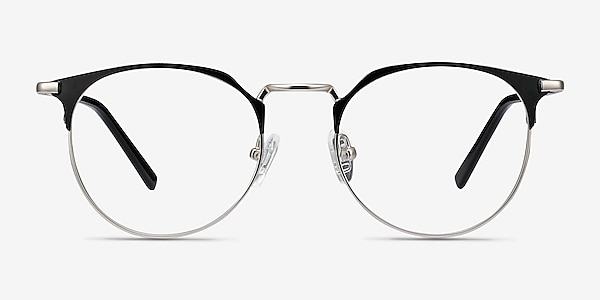 Veronica Black Silver Metal Eyeglass Frames