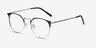 Veronica Black Silver MetalEyeglass Frames from EyeBuyDirect, Angle View