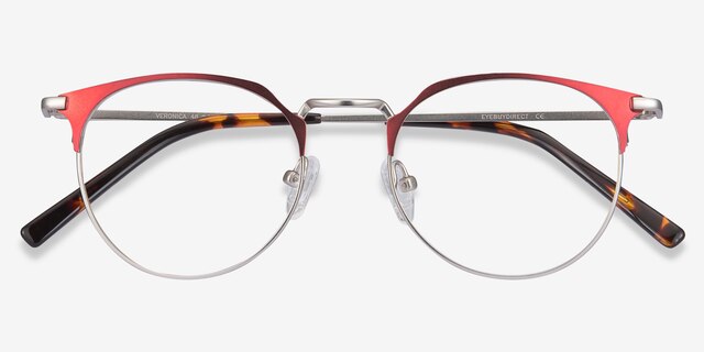 Veronica Red MetalEyeglass Frames from EyeBuyDirect, Closed View