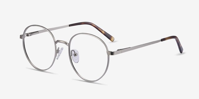 Nomad Silver MetalEyeglass Frames from EyeBuyDirect, Angle View