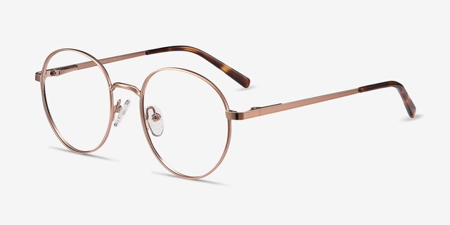 Nomad Rose Gold MetalEyeglass Frames from EyeBuyDirect, Angle View