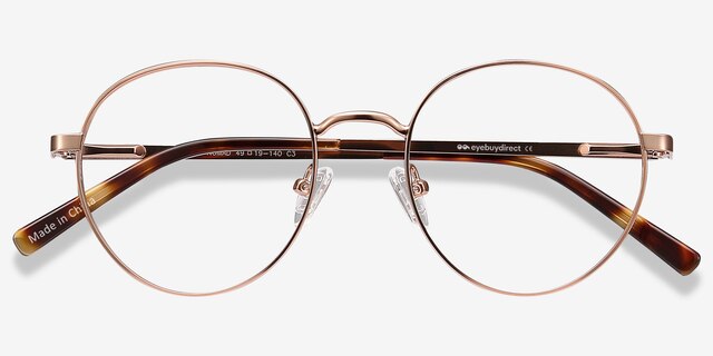 Nomad Rose Gold MetalEyeglass Frames from EyeBuyDirect, Closed View