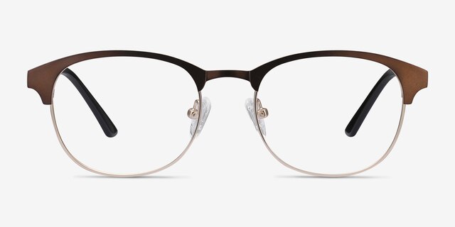 Toledo Brown MetalEyeglass Frames from EyeBuyDirect, Front View