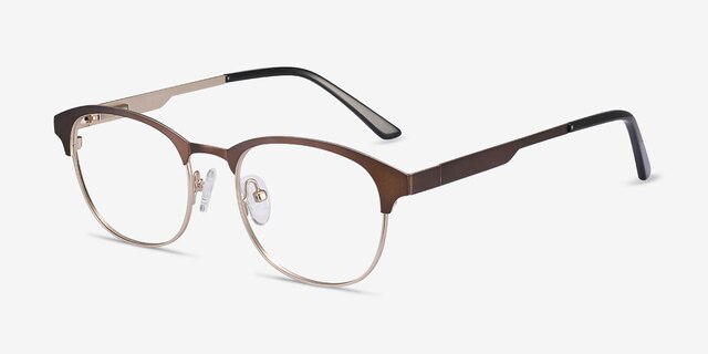Toledo Brown MetalEyeglass Frames from EyeBuyDirect, Angle View