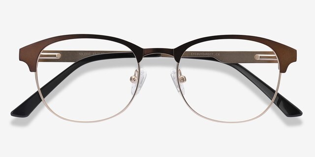 Toledo Brown MetalEyeglass Frames from EyeBuyDirect, Closed View