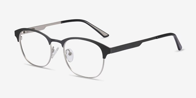 Toledo Black MetalEyeglass Frames from EyeBuyDirect, Angle View