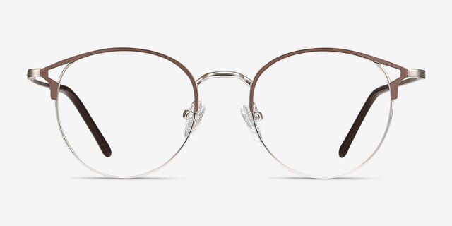 Jive Brown MetalEyeglass Frames from EyeBuyDirect, Front View