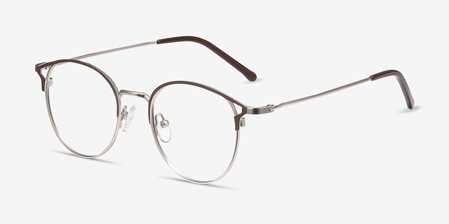 Jive Brown MetalEyeglass Frames from EyeBuyDirect, Angle View