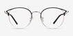 Jive Black & Silver MetalEyeglass Frames from EyeBuyDirect, Front View