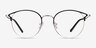 Jive Black & Silver MetalEyeglass Frames from EyeBuyDirect, Front View