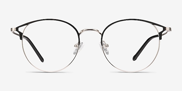Jive Black & Silver Metal Eyeglass Frames