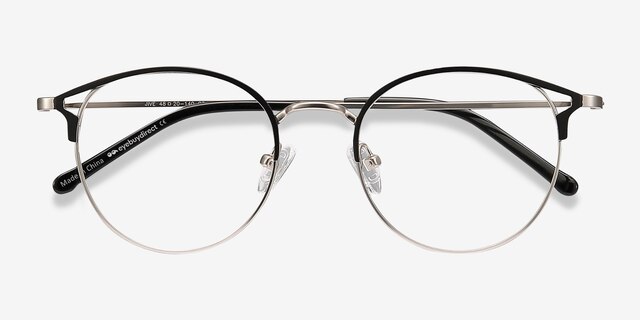 Jive Black & Silver MetalEyeglass Frames from EyeBuyDirect, Closed View