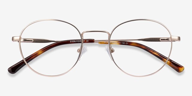 Memento Golden MetalEyeglass Frames from EyeBuyDirect, Closed View