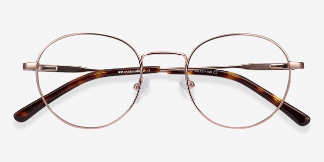 Memento Rose Gold MetalEyeglass Frames from EyeBuyDirect, Closed View