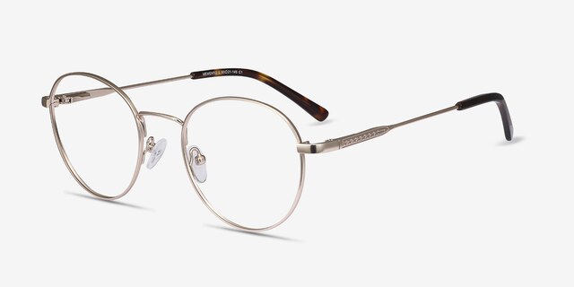 Memento Golden MetalEyeglass Frames from EyeBuyDirect, Angle View