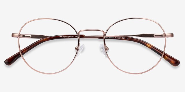 Memento Rose Gold MetalEyeglass Frames from EyeBuyDirect, Closed View